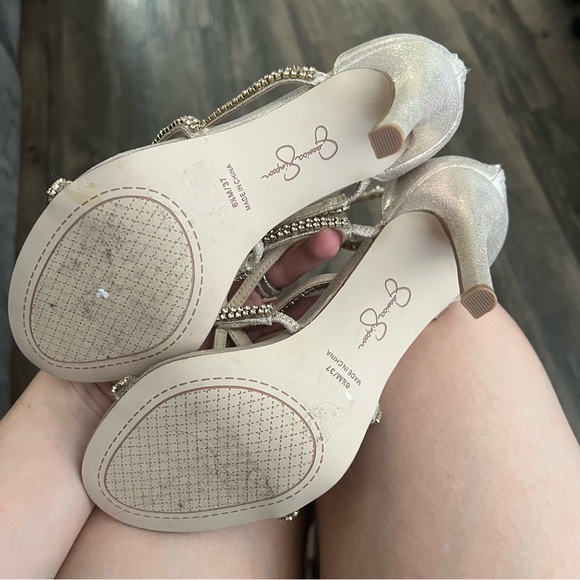 Jessica simpson rhinestone gold heels - Picture 4 of 4